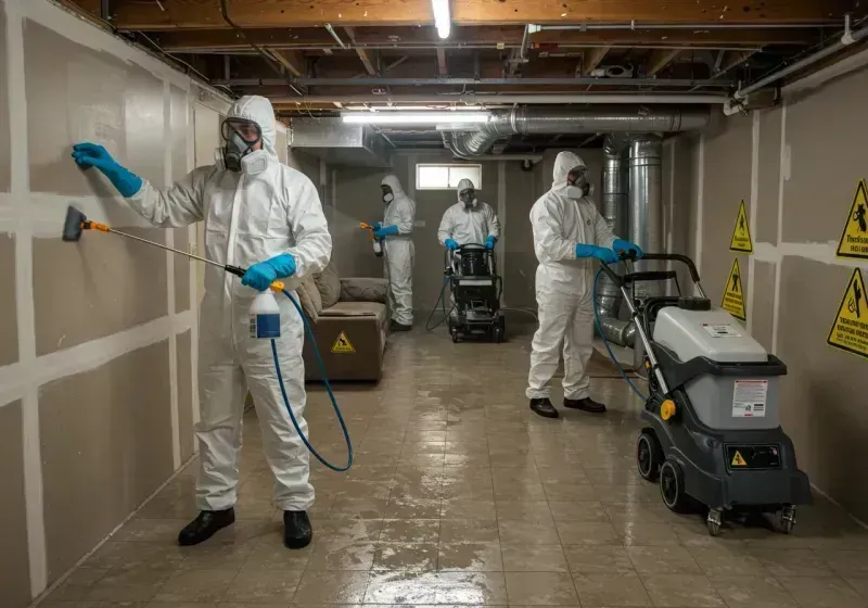 Basement Moisture Removal and Structural Drying process in Forrest County, MS